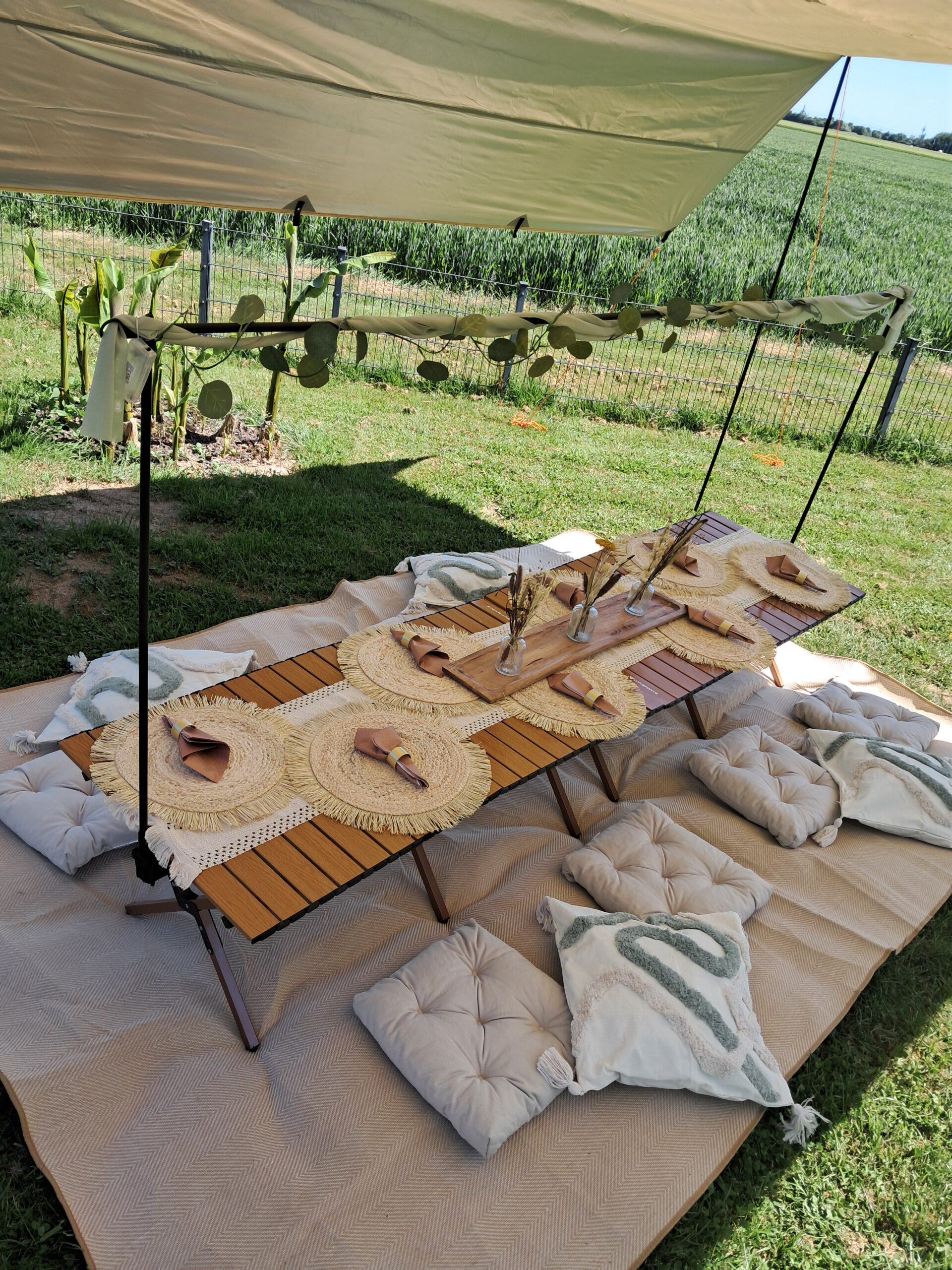 Boho-Picknick unter freiem Himmel
